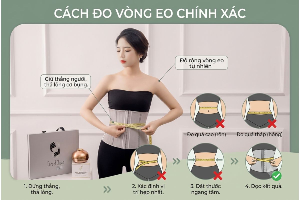 Cách đo vòng eo chính xác tại nhà - Corset Chuẩn