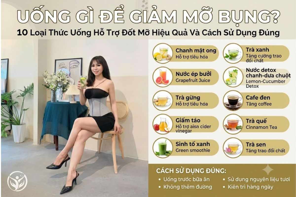 Uống gì để giảm mỡ bụng hiệu quả - Corset Chuẩn